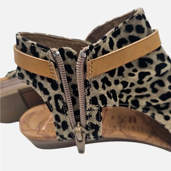 Leopard Print Sandals with Tan Accents - Picture 2 of 6